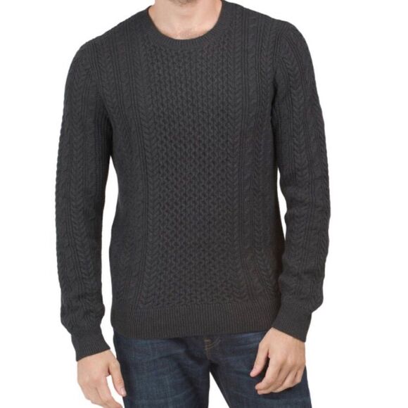 Nordstrom Bonobos Cashmere Cotton Cable Sweater Crewneck Pullover Cinder Grey - Picture 1 of 5
